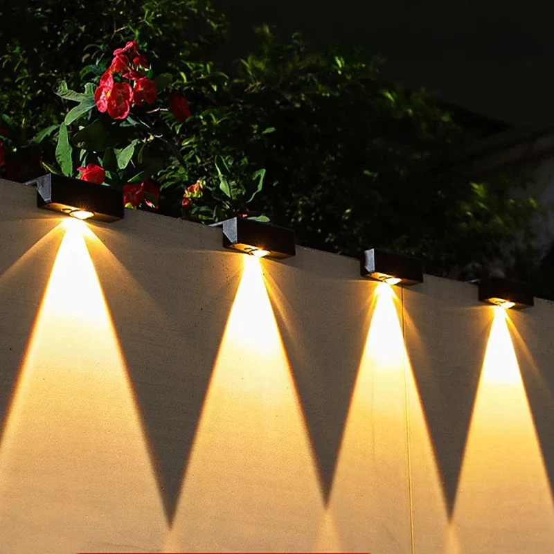 Nowa super jasna lampa ścienna na energię słoneczną Wodoodporna lampa ścienna na zewnątrz Ogród Dziedziniec Ogrodzenie Dekoracyjna lampa ścienna Lampa nastrojowa — zdjęcie 2