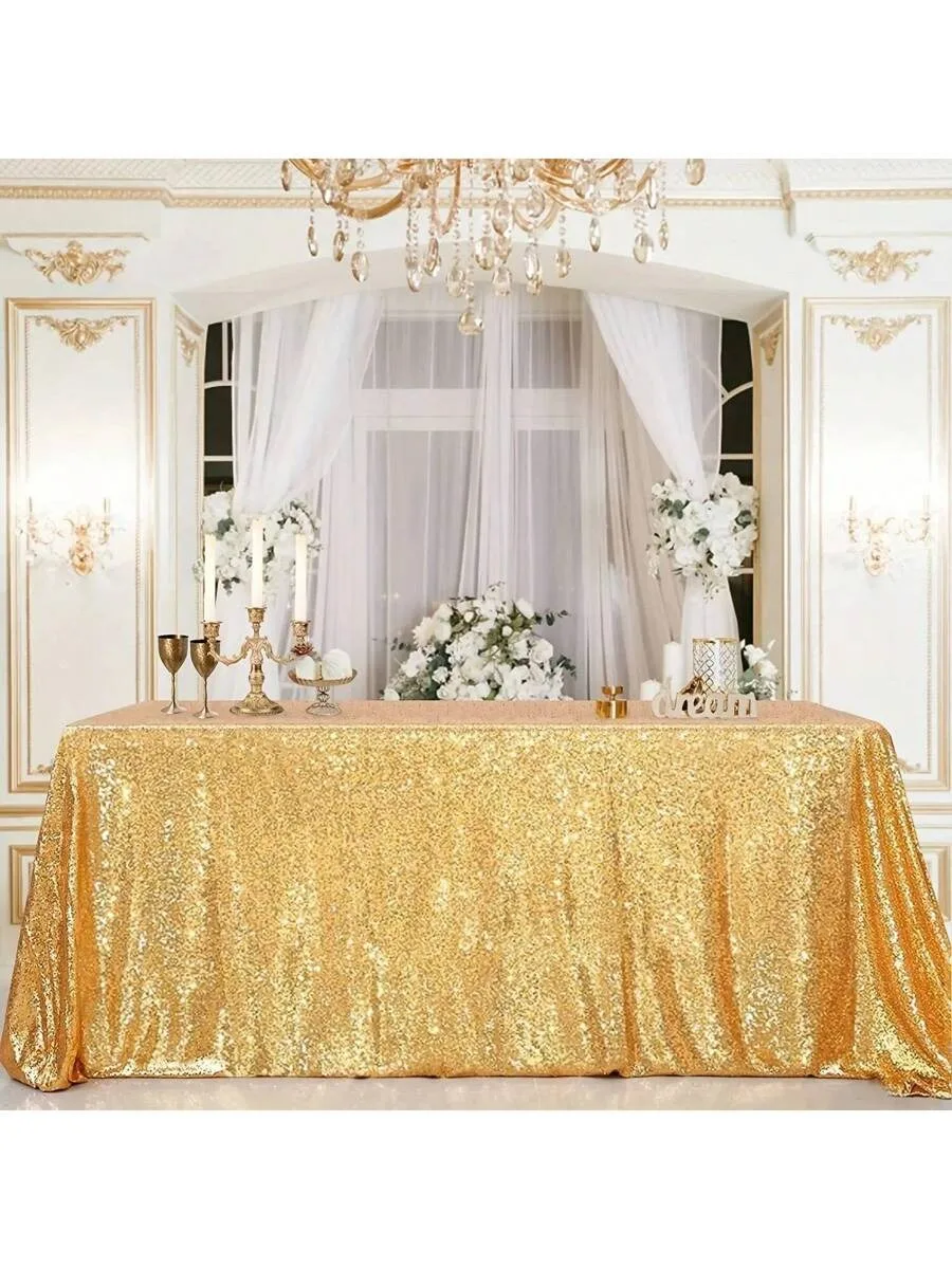 1pc Tablecloth, Suitable For Wedding Supplies, Party Decorations, Birthday Decorations, Kitchen Essentials, Table Decorations