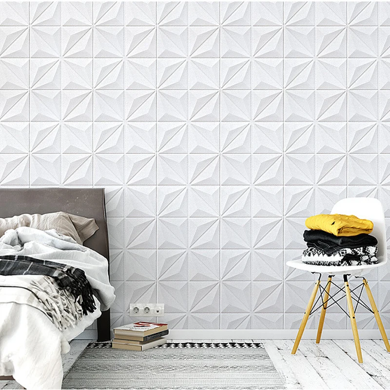 35*35cm Wallpaper Anti-collision Bed Room Decor Peel and Stick Wall Stickers 3d Background Ceiling Decoration Waterproof Home