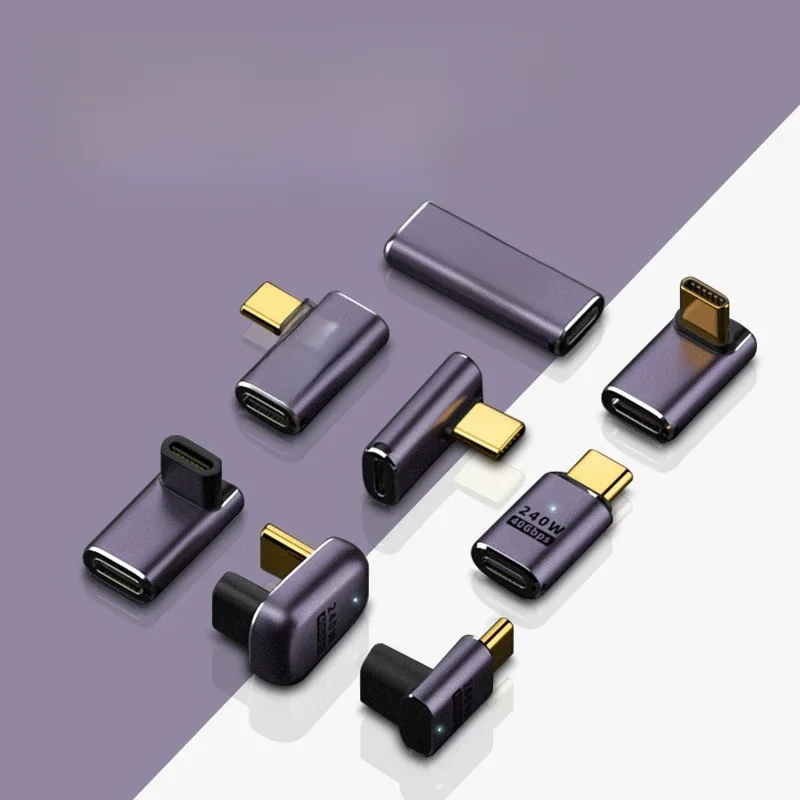 USB 4.0 PD 240 W 8 K 60 Hz Ladegerät-Anschluss für MacBook 40 Gbit/s Hochgeschwindigkeits-USB-C OTG U-förmiger gerader Winkel-Stecker auf Buchse
