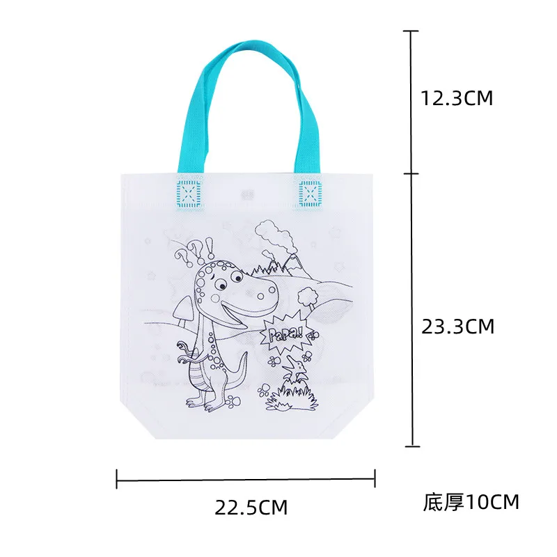 DIY Protection Graffiti Bag Handmade Painting Non-Woven Bag Arts Crafts Color Filling Drawing Toy Dinosaur Mermaid Pirate Koala