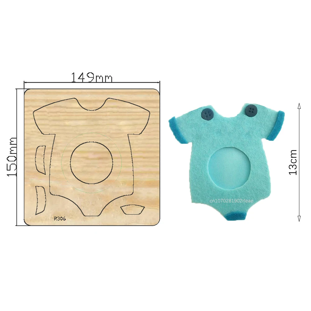 Detachable Photo Frame For Baby Boy Clothes Wooden Cutting Dies Scrapbooking DIY Suitable for Market Universal Cutting Machine