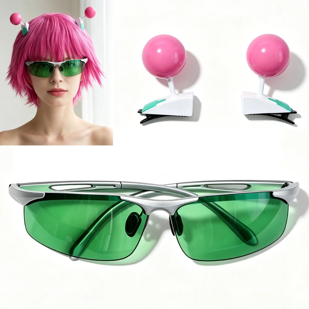 Saiki Kusuo Cosplay Glasses Headwear Costume Prop Accessories Fantasia Clothing Headgear Green Glasses Halloween Party Suit Gift