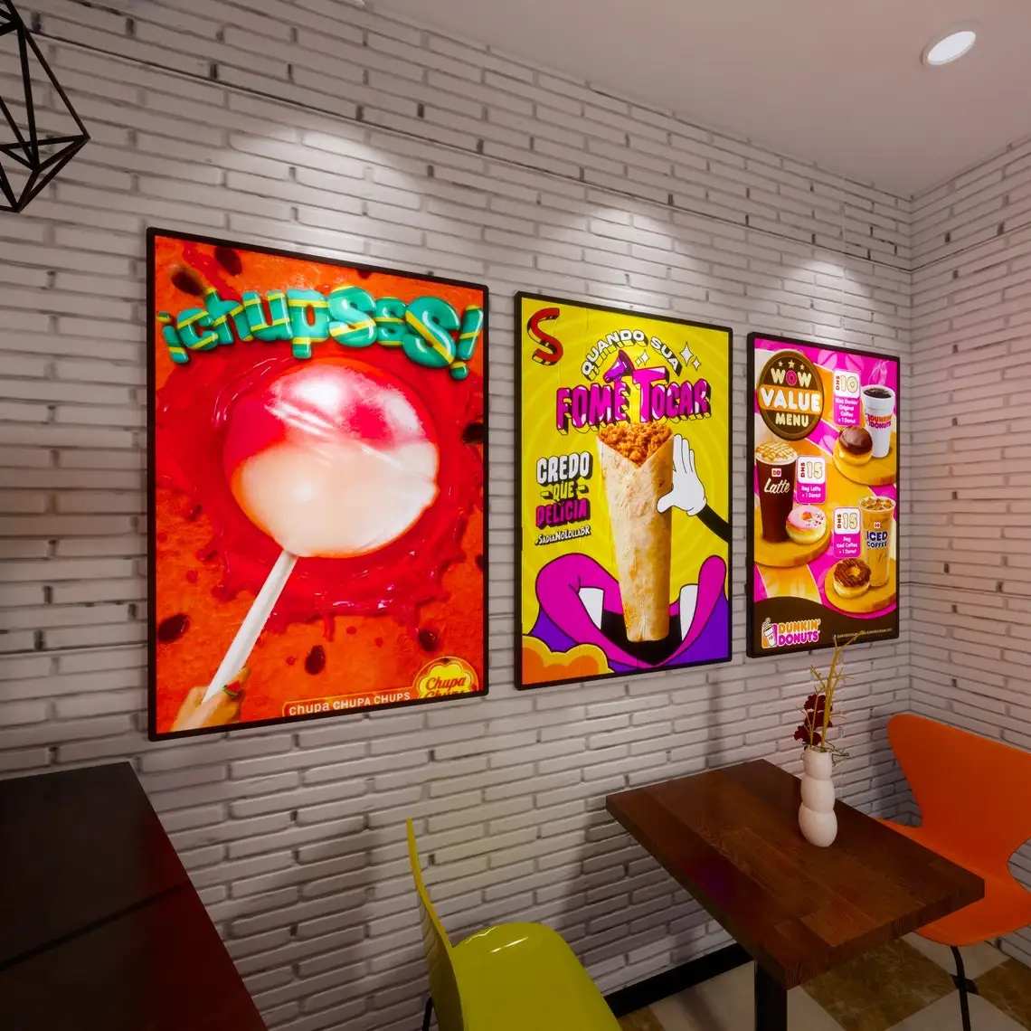 restaurante menu board signboard para menu de fast food led retroiluminado poster frame light box publicidade a1 a2 01