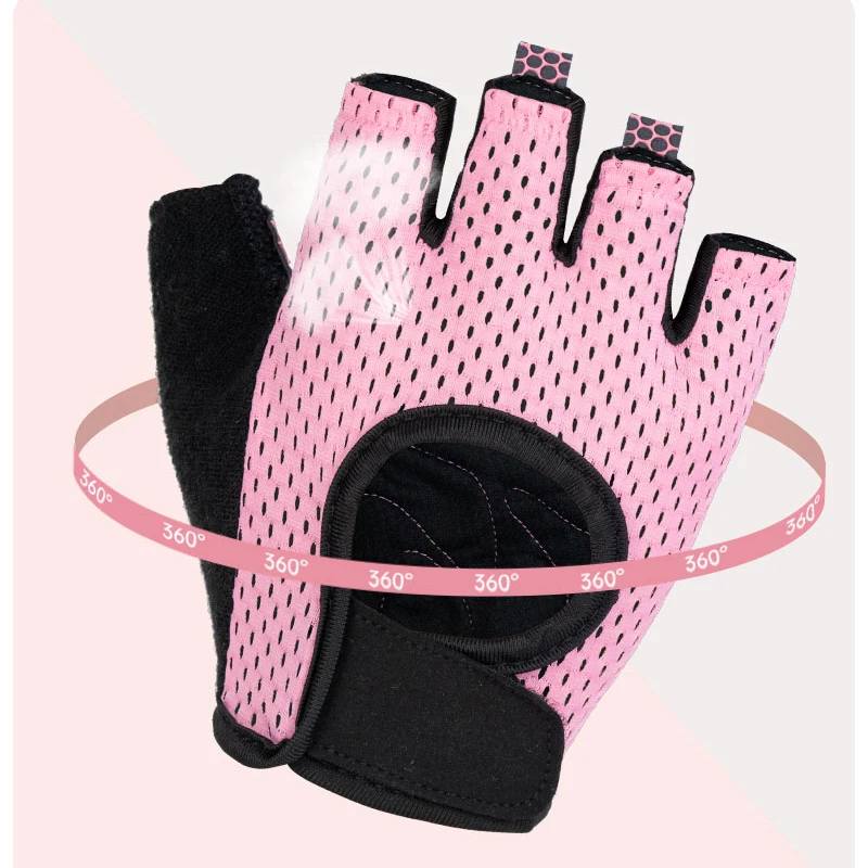 Guantes de entrenamiento transpirables para levantamiento de pesas, sin dedos, para gimnasio, Fitness, para levantamiento de potencia, para mujeres