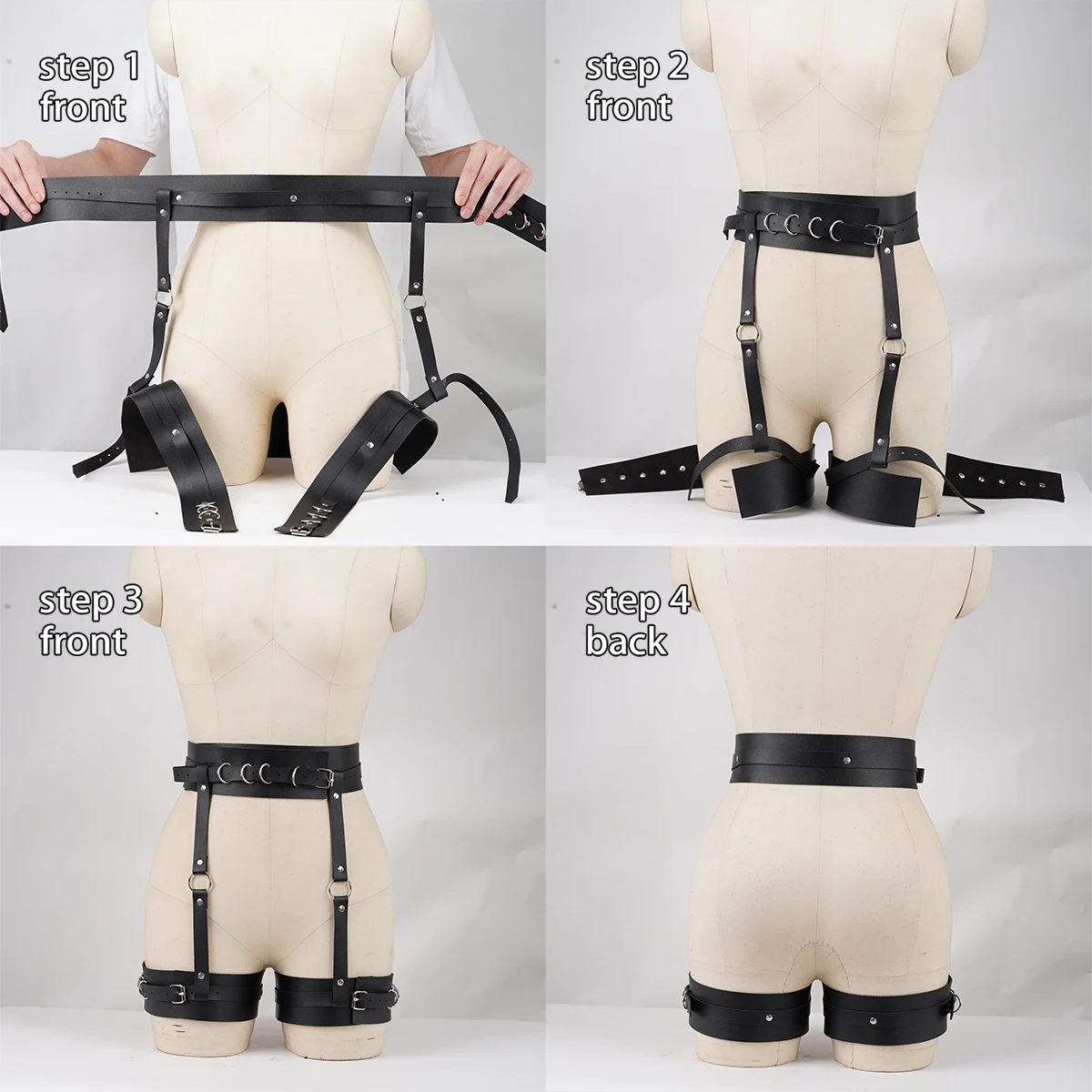 여성용 섹시 플러스 사이즈 가죽 가터벨트 하네스 BDSM 본디지 레그 하네스 고딕 페티시 의류 액세서리