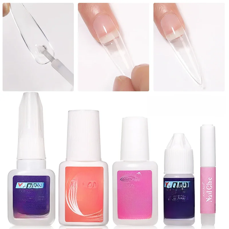 Nouveau 1 bouteille de colle pour Nail Art, adhésif à séchage rapide, faux pointes d'art acrylique, décoration 3D, pointes d'ongles, strass, outils adhésifs