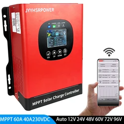 5760W 2880W MPPT 40A 60A 80A 230VDC Built-In WIFI Solar Charge Controller With LCD Touch DISPLAY For 12V -96V Home Solar System