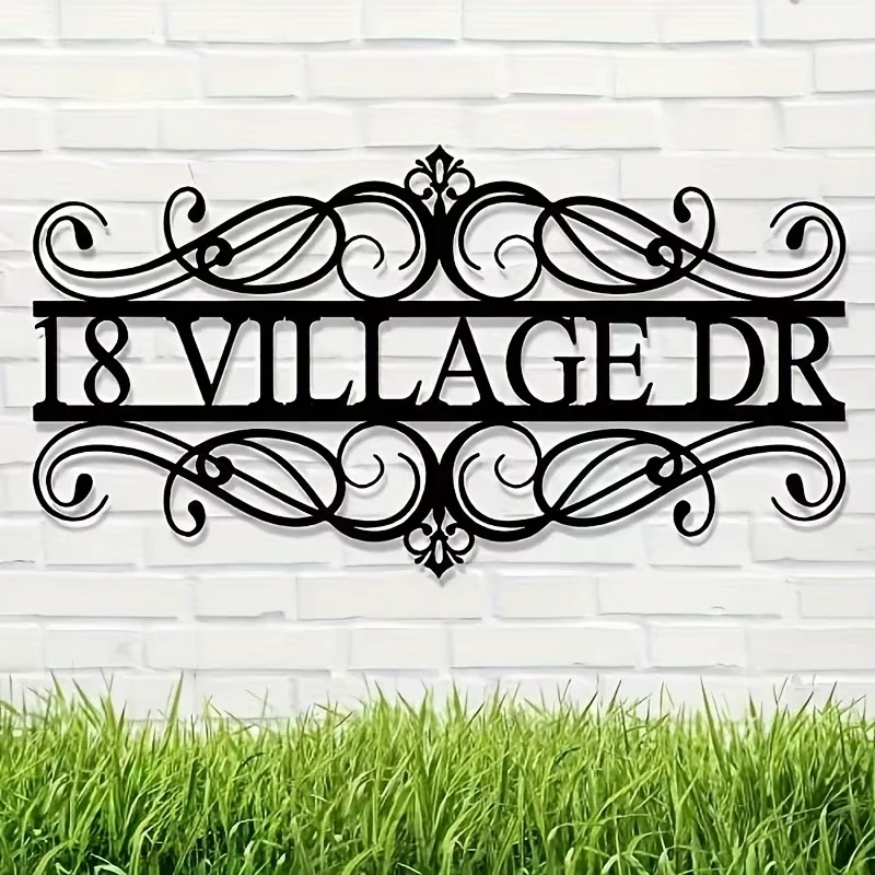 Customizable Metal House Number Sign - Personalized Outdoor Address Plaque, Iron Reusable/Removable for House Numbers
