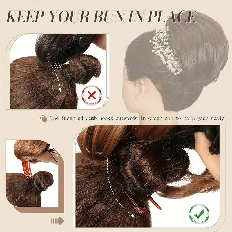 Coleta corta sintética con clip de peine, accesorios para el cabello con cordón elástico, adecuado para uso de mujer