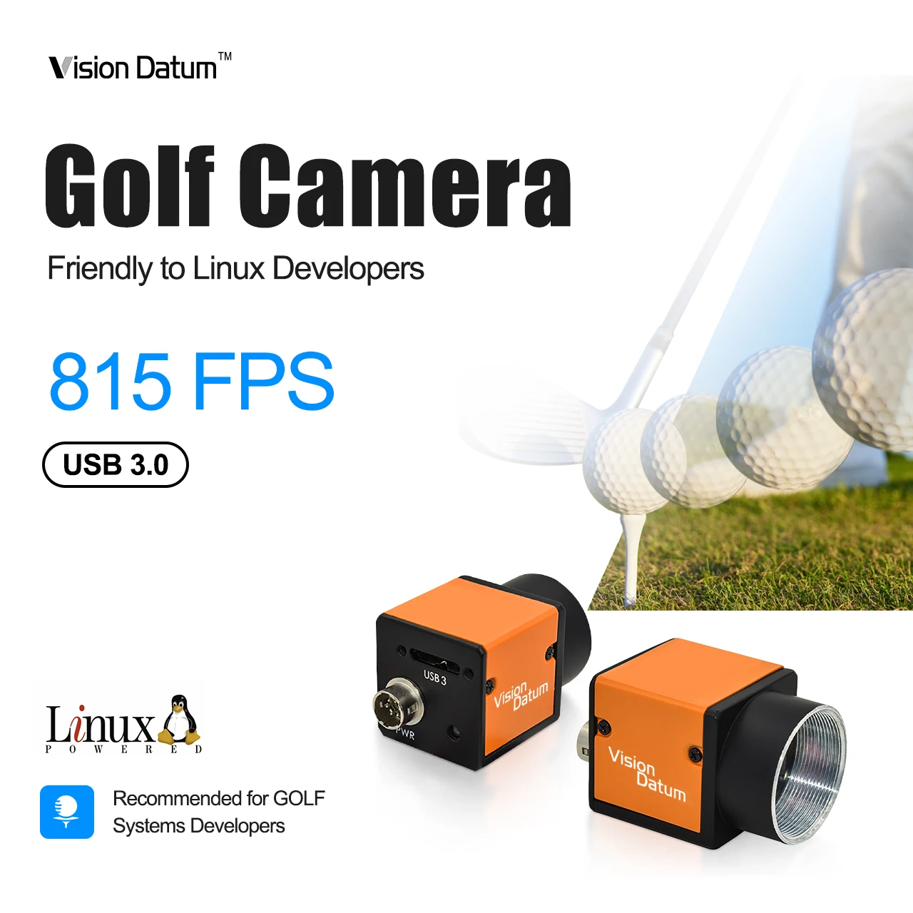 

High Speed 815fps USB3.0 Vision Golf Swing Camera With Free IO Cable Free SDK For Ball Sports Analysis