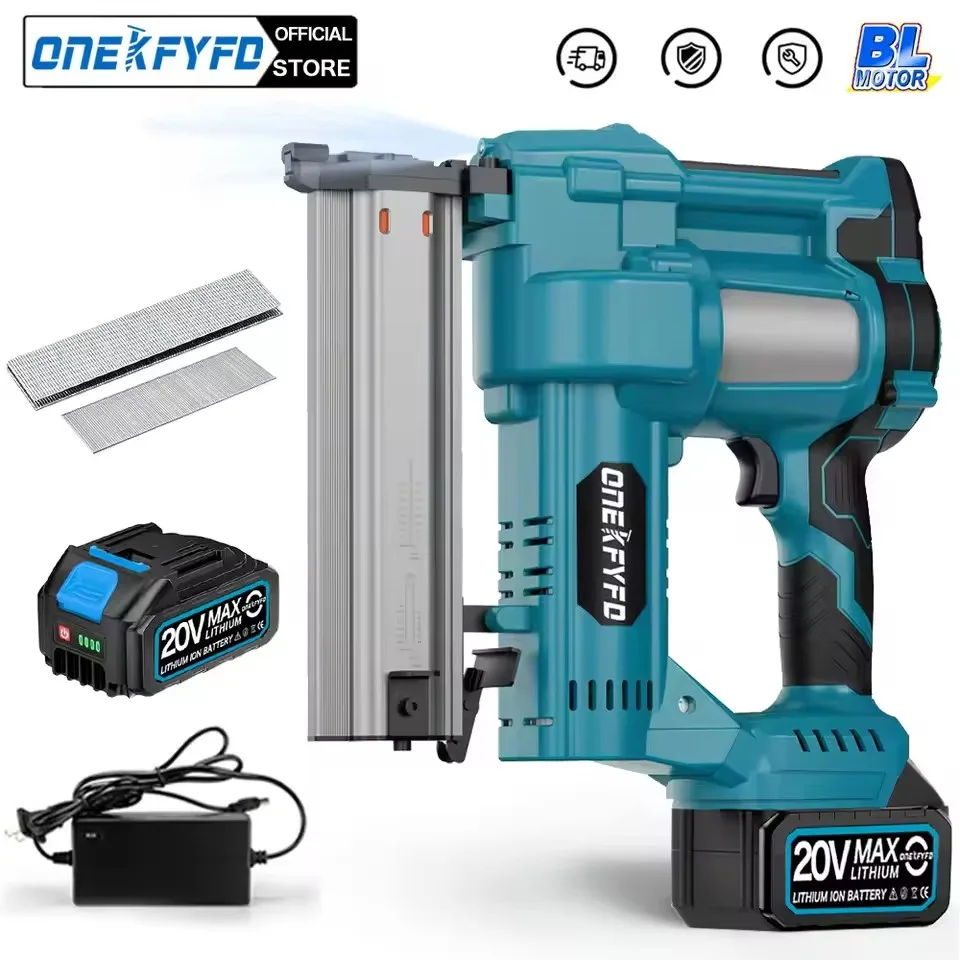 Brushless Wireless Cordless Electric 2 in 1 Nailer/Stapler Gun with F50 /K438 Nail Lithium Battery for Makita 18V Battery