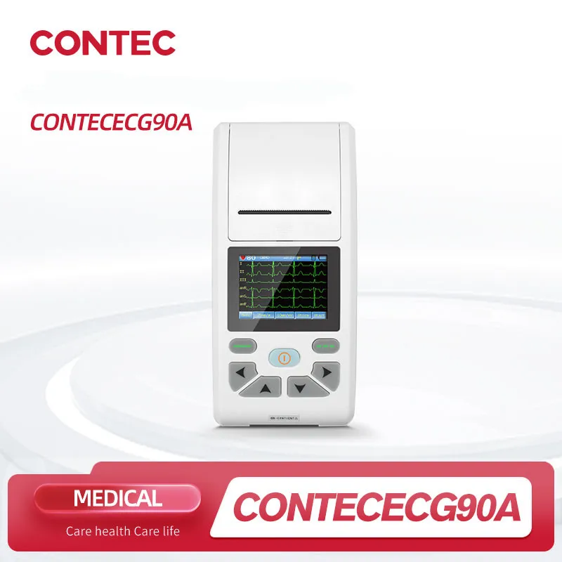 CONTEC elettrocardiografo a macchina ECG/ECG a 12 canali, software per PC, Touch Screen ECG90A