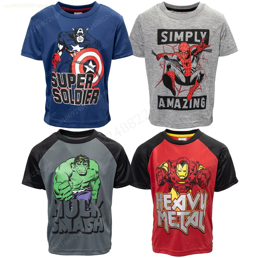 Marvel Spider Man T Shirt Kids Iron Man Cosplay Top The Hulk Tee Family Clothes Costume Streetwear Men Women Boys Girls Captain