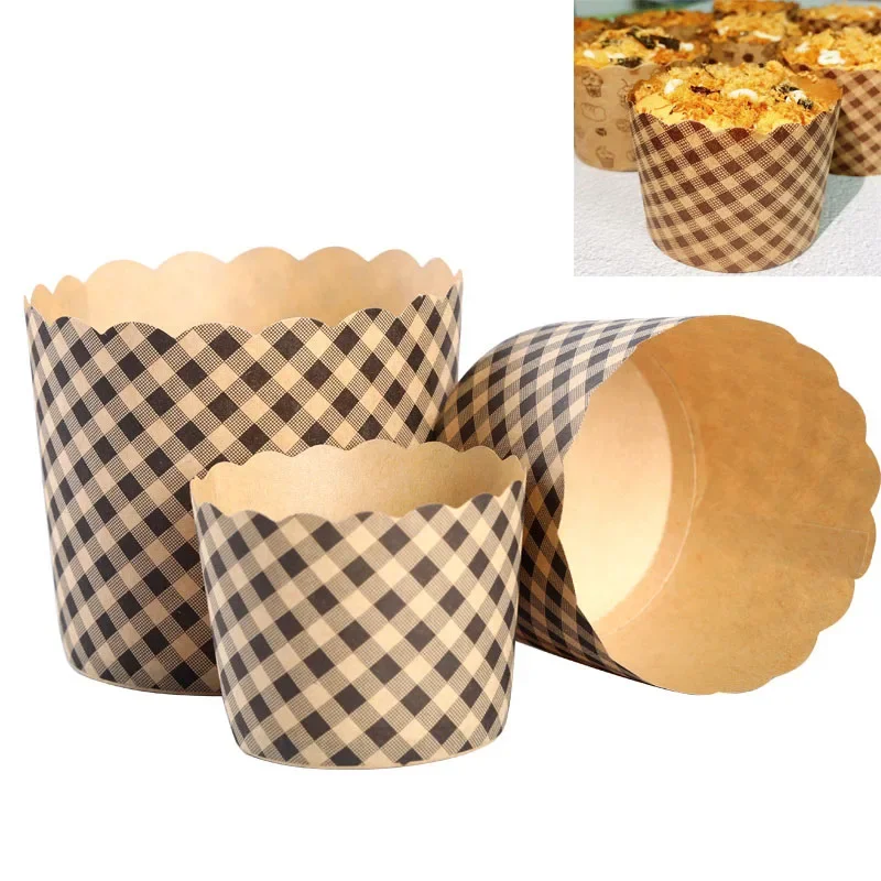 100Pcs Kraft Paper Muffin Paper Cups Mini Cupcake Liners Oil- Proof Greaseproof Paper Baking Wrappers Cake Baking Cup Cases