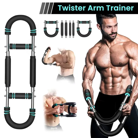 Adjustable Spring Twister Arm Exerciser Resistance Bar 20-40kg for Arm Chest Home Workout Fitness Equipment