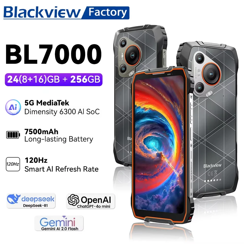 Global version BLACKVIEW BL7000 5G Rugged Phone Deepseek GPT