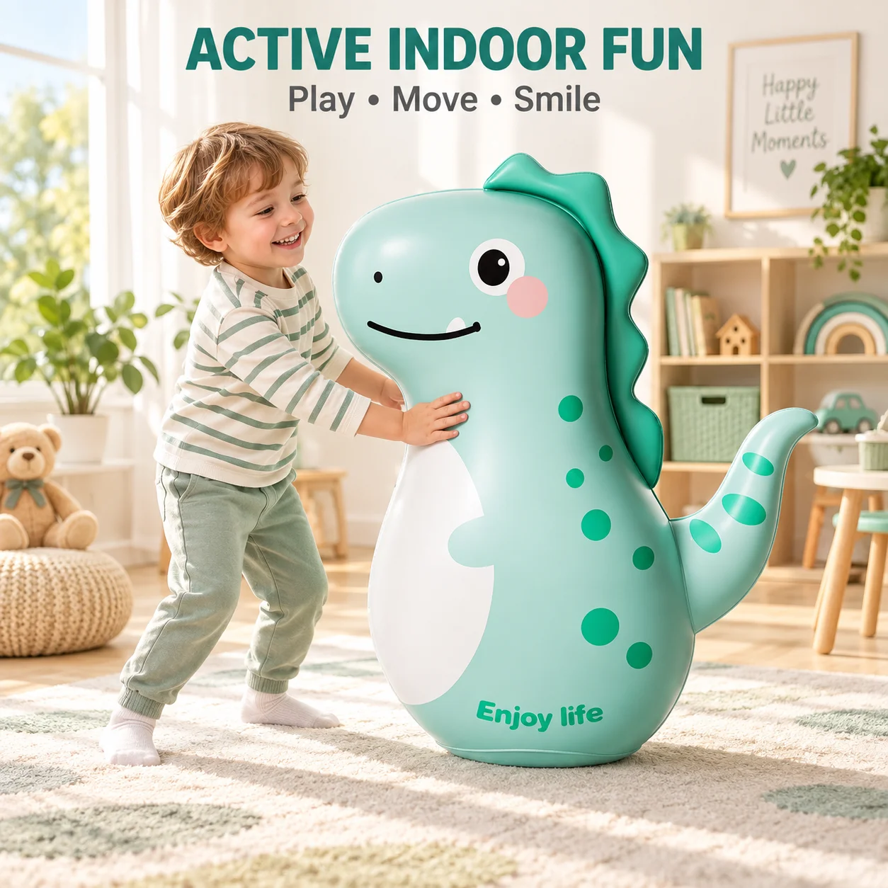 1PC Bounce Back Bop Bag Inflatable Punching Toy Animal Roly Poly PVC 32cm 65cm Indoor Active Play