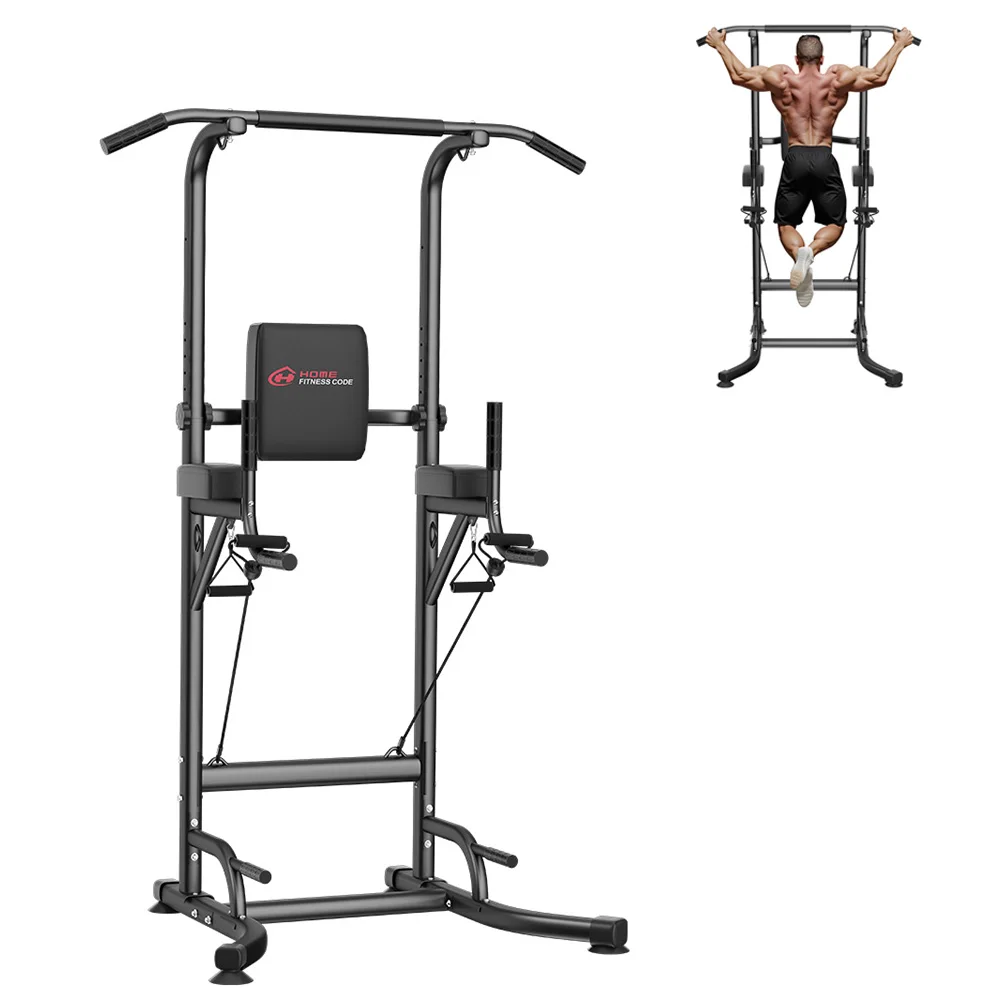 Power Tower Dip Station Pull Up Bar Adjustable Multi-Function Power Tower Abdominal Exercise for Home Fitness Workout Equipment
