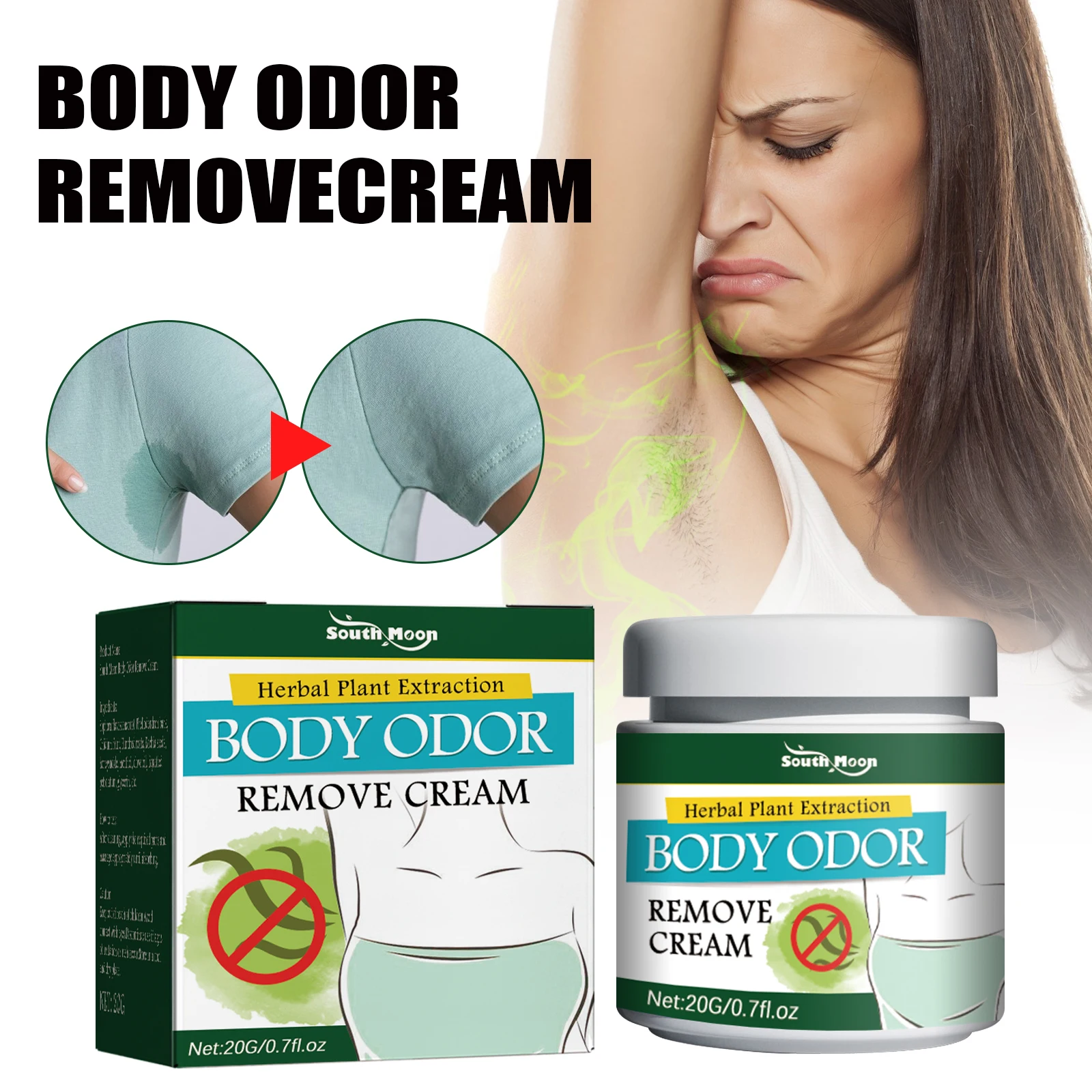 

Травяной крем для удаления запаха тела South Moon, стойкий свежий аромат, не раздражающий, улучшающий уверенность, освежающий дезодорант для тела