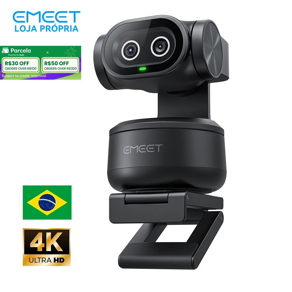 Webcam 4K Emeet Pixy Ptz com Câmera Dupla 1080P60fps, Controle Por Gestos e Rast - imagem 1
