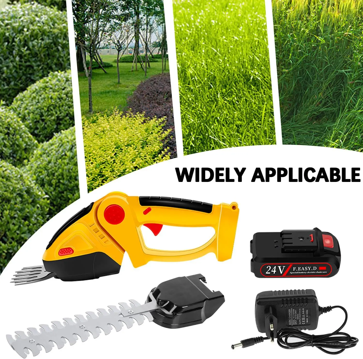 Cordless Electric Hedge Trimmer Portable High Power Household Lawn Mower 20000RPM reportable Pruner Weeding Garden Tools