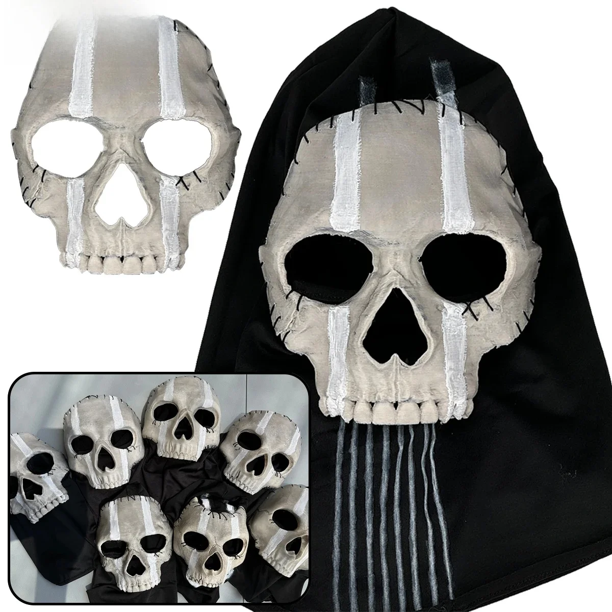 AQzxdc Cod 16 Simon Riley Ghost mask V2 - Operador MW2 Airsoft COD 19 War Zone Tactical Full Mask do gier outdoorowych COS — 2