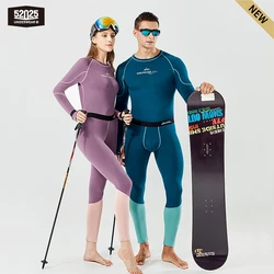 52025 Warm Outdoors Thermal Underwear for Men & Women Thermal Set Dralon Fiber Soft Fleece Thumbhole Sleeves Sporty Long Johns