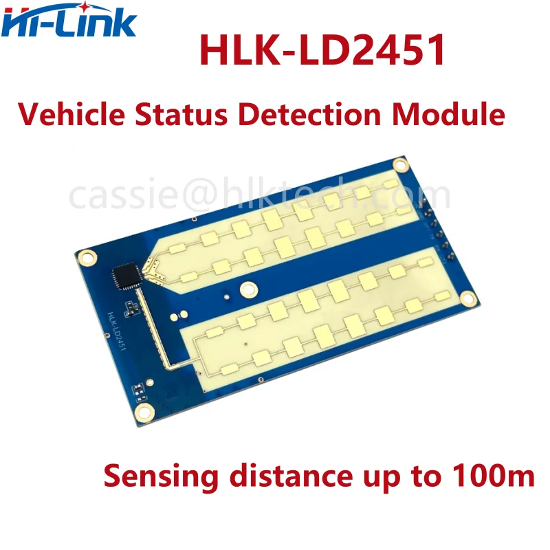 HLK-LD2451 24Ghz Vehicle Status Detection Module Millimeter wave radar Sensing distance 100m Support GPIO UART Output FMCW FM