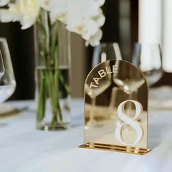 Gold Mirror Wedding Table Numbers Wedding Table Signs 3D Table Numbers  Wedding Table Decor Table Numbers with Stand