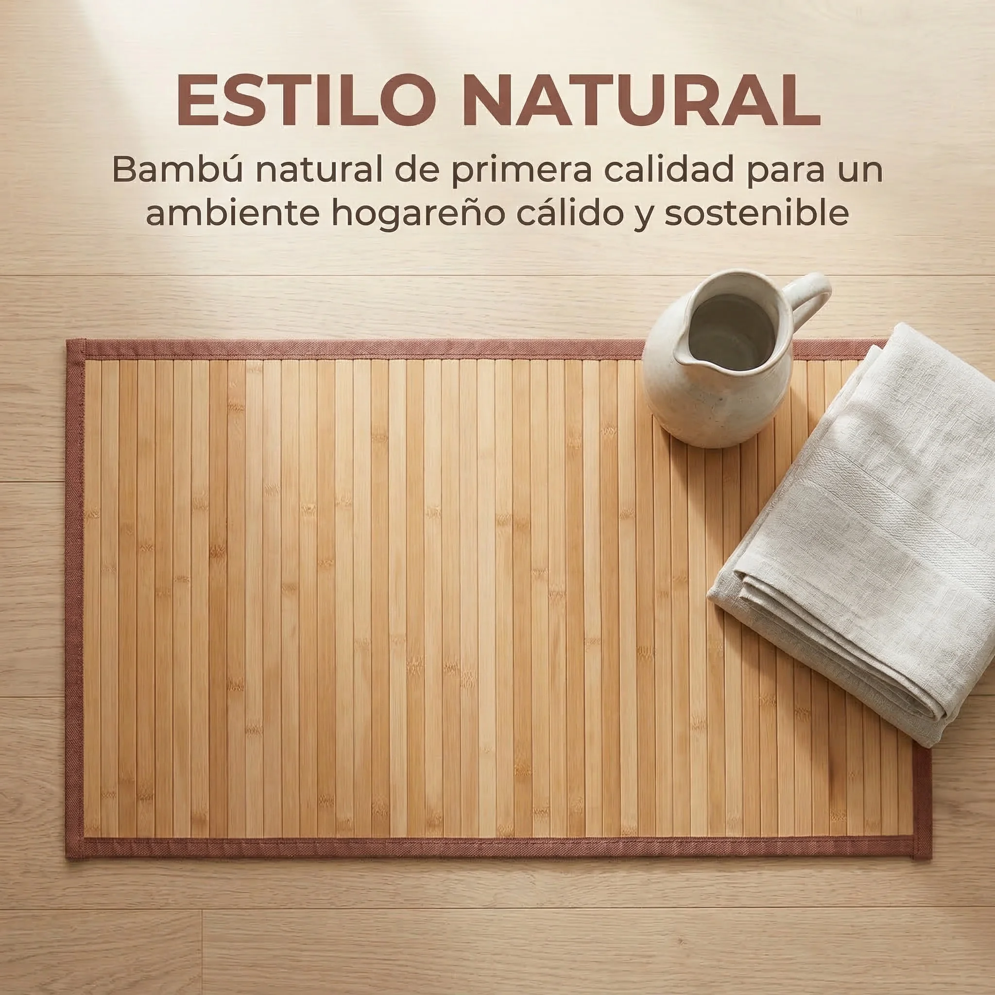Alfombra de Bambú Antideslizante para Pasillo, Sauna o Balcón, Varios Tamaños
