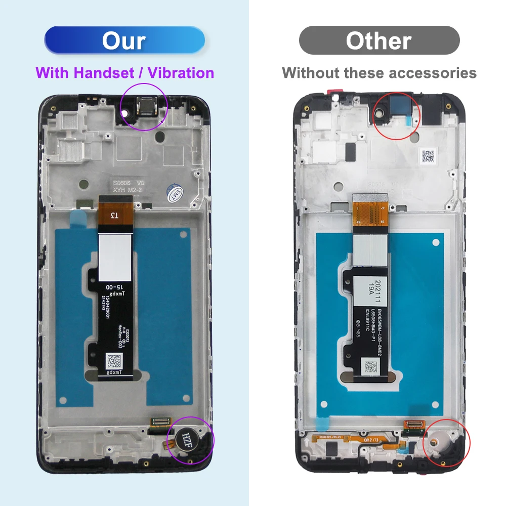 Per Motorola Moto E32 Display LCD Touch Screen Digitizer Assembly sostituzione per Display Moto E32 con cornice