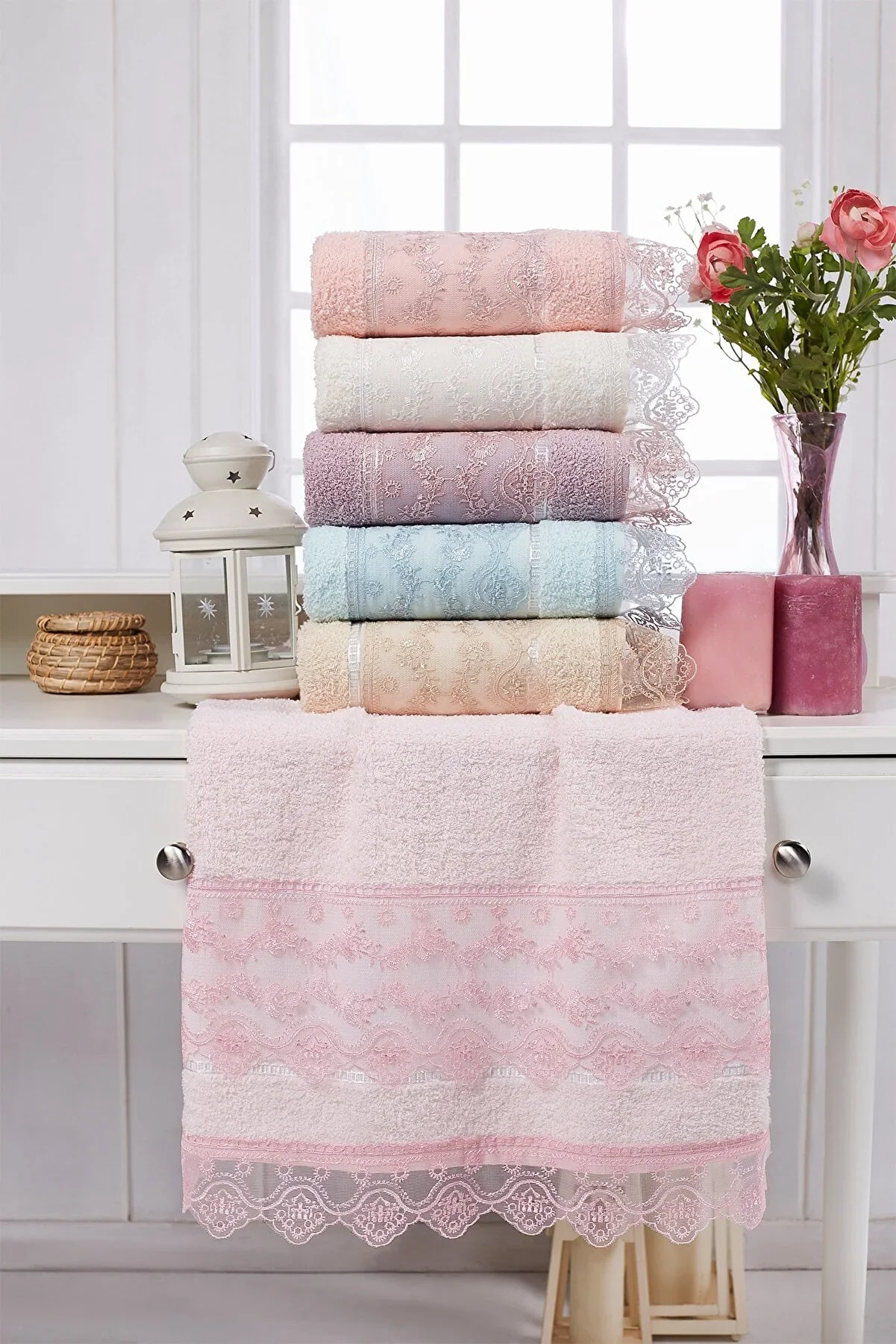 

50x90 Guipure 6 Pcs Lacy Towel high quality 2022