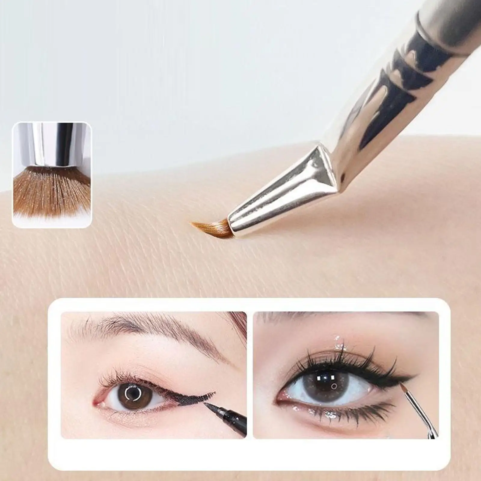 アイライナーブラシポータブルメイクブラシメイクアップアーティスト初心者プロフェッショナル斜め細かい角度アイライナーブラシメイクアップツール