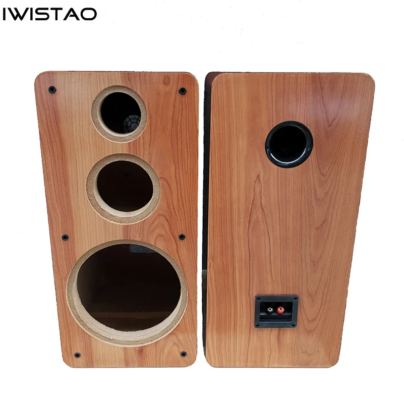 IWISTAO, estantería de 10 pulgadas, 3 vías, gabinete de altavoz vacío, 1 pieza, tablero de alta densidad de 18mm, chapa de madera de abedul natural, volumen 45L, HIFI