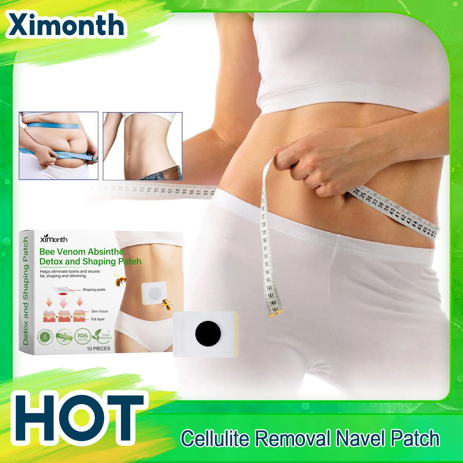 Cellulite Removal Navel Patch Body Detox Promote Metabolism Thin Arm Leg Flat Abdomen Waist Shaping Belly Slimming Navel Sticker