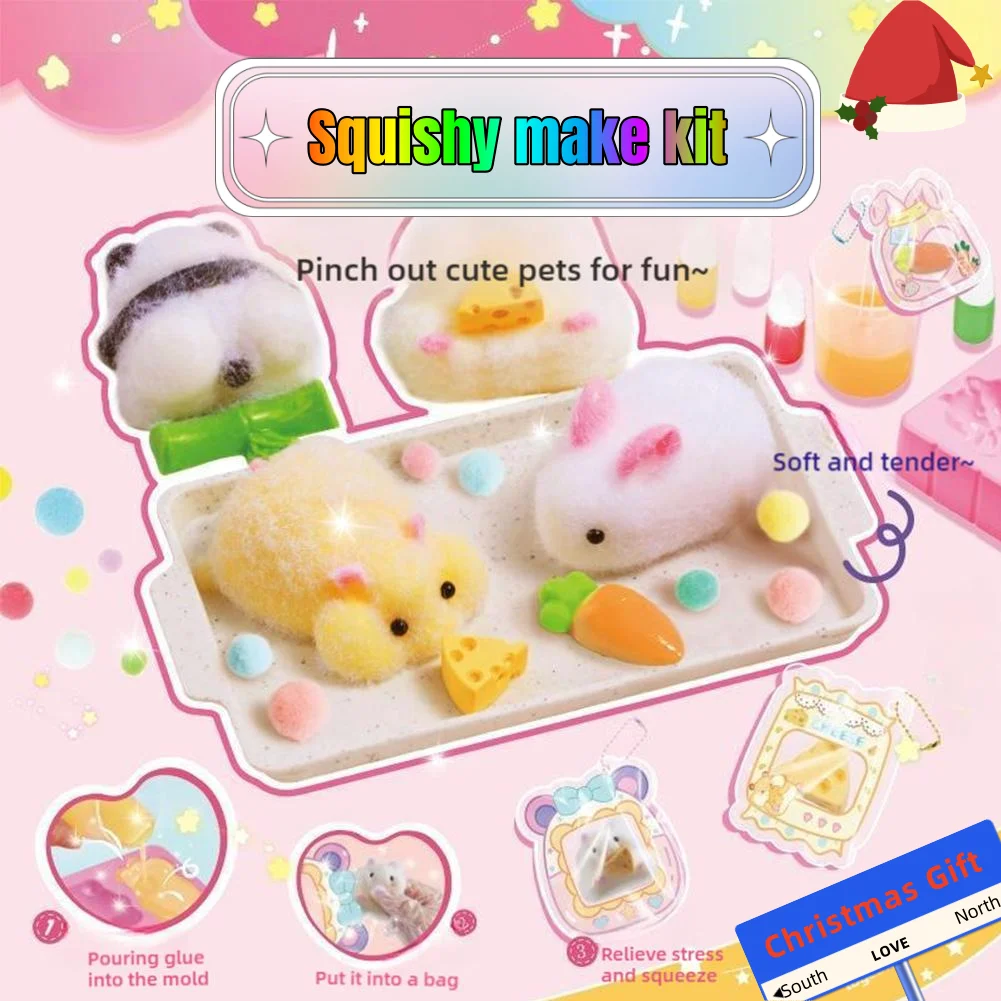

DIY Squeeze Fun Креативная новая игрушка для снятия стресса Симпатичный силиконовый набор игрушек для отскока Симпатичная тематическая игрушка для домашних животных-парков Подвеска ручной работы