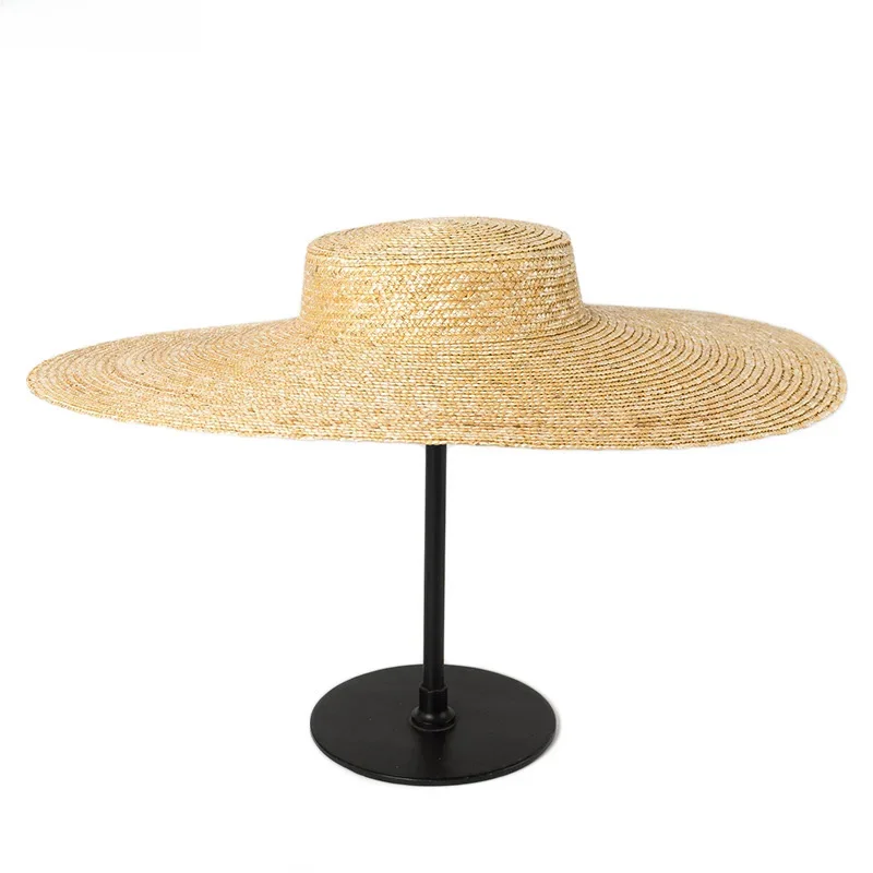 Letni duży kapelusz 15 cm szeroki kapelusz przeciwsłoneczny dla kobiet Francuski styl Floppy Straw Hat Ladies Kentucky Derby Craft Millinery Hat Base — zdjęcie 2