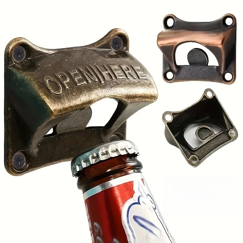 Ouvre-bouteille de bière mural en fonte, aéré, magnétique, pour bars, KTV, hôtels, maisons