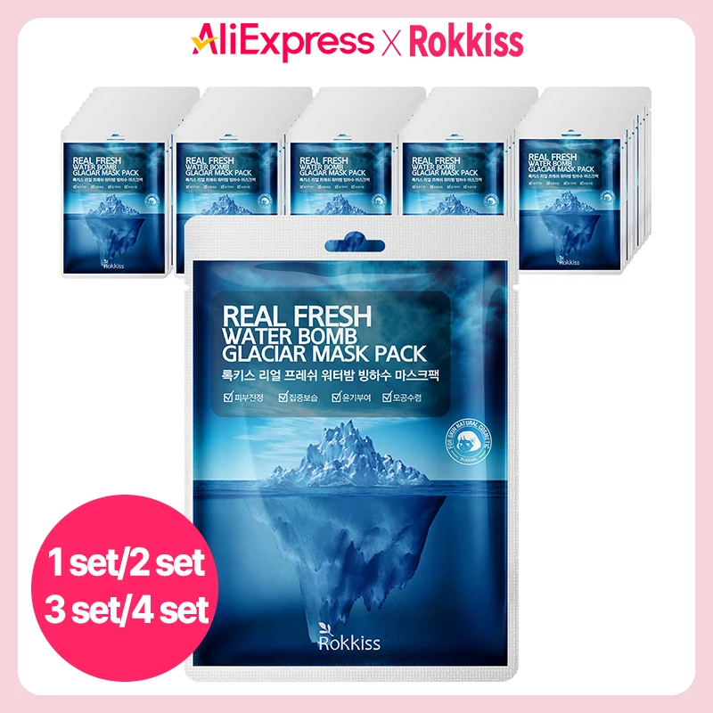 Rokkiss Real Fresh Water Bomb Glaciar Mask Pack 50pieces, 23g