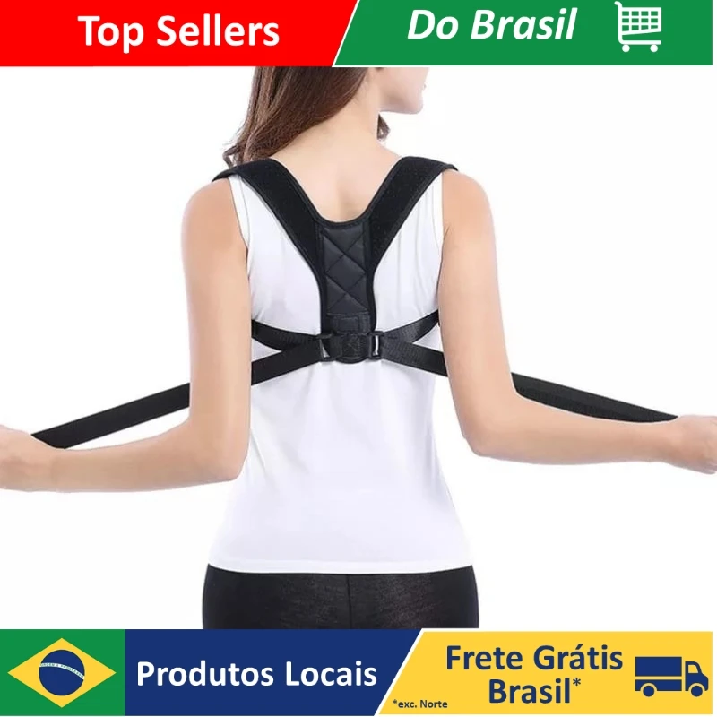 DAFUSHOP Cinta Postural Corretor de Postura Suporte Ajustável Lombar Espinha Clavícula Saúde Academia Cuidados Pessoais