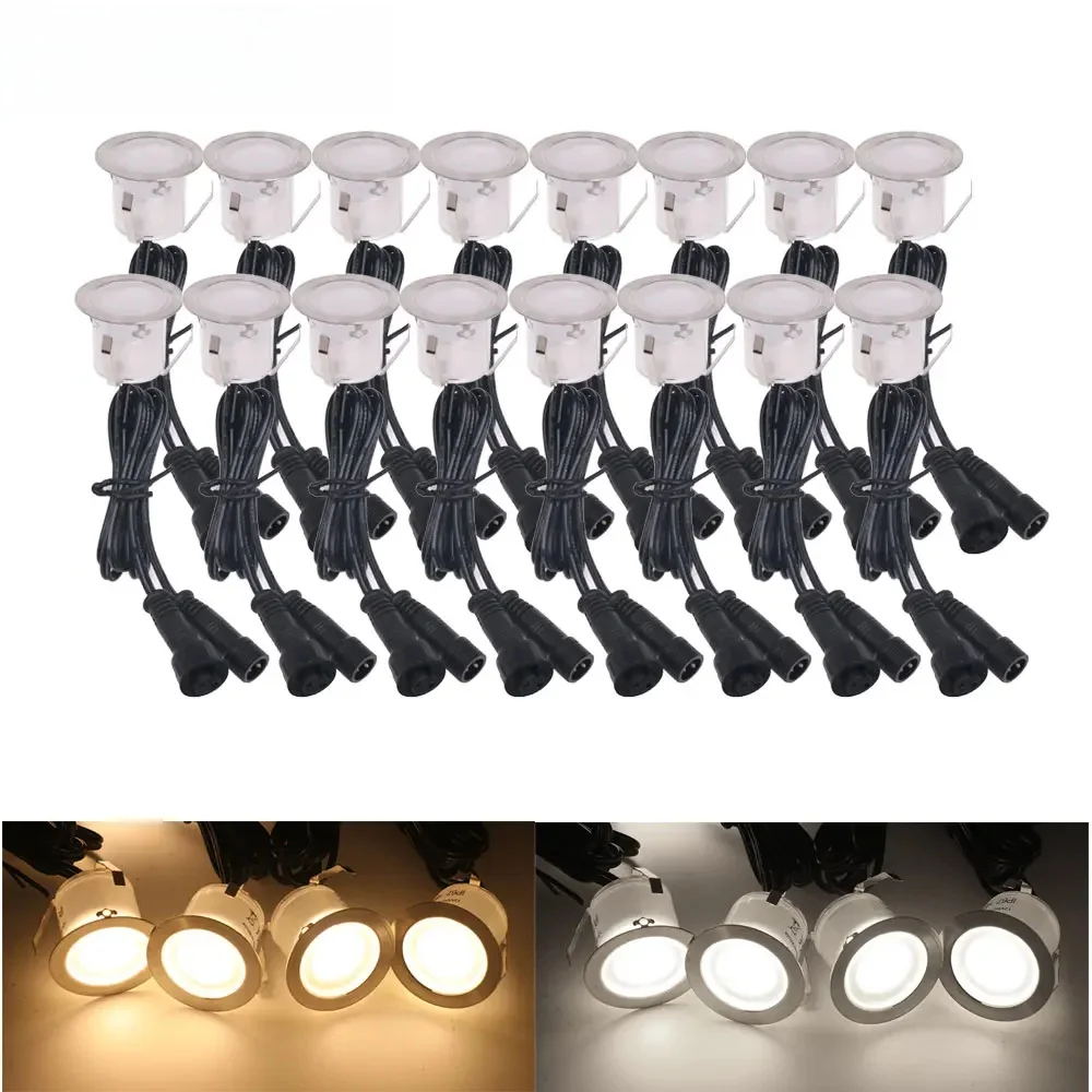 1-16Pcs 12V Led Dekverlichting IP67 Waterdicht Landschap Dek Verlichting Verzonken Ondergrondse Lamp Tuin Pathway Trappen decoratie - afbeelding 2