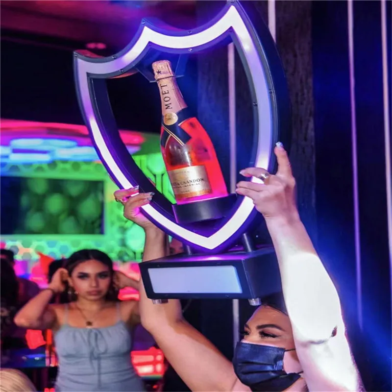 METAL DOM P LED CHAMPAGNE BOTTLE GLORIFIER BOTTLE PRESENTER