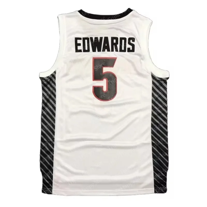 Summer Men's Basketball Jerseys Oversize 5 Edwards Georgia University Breathable Quick-Dry Sport High Street Hip Hop Sportswear