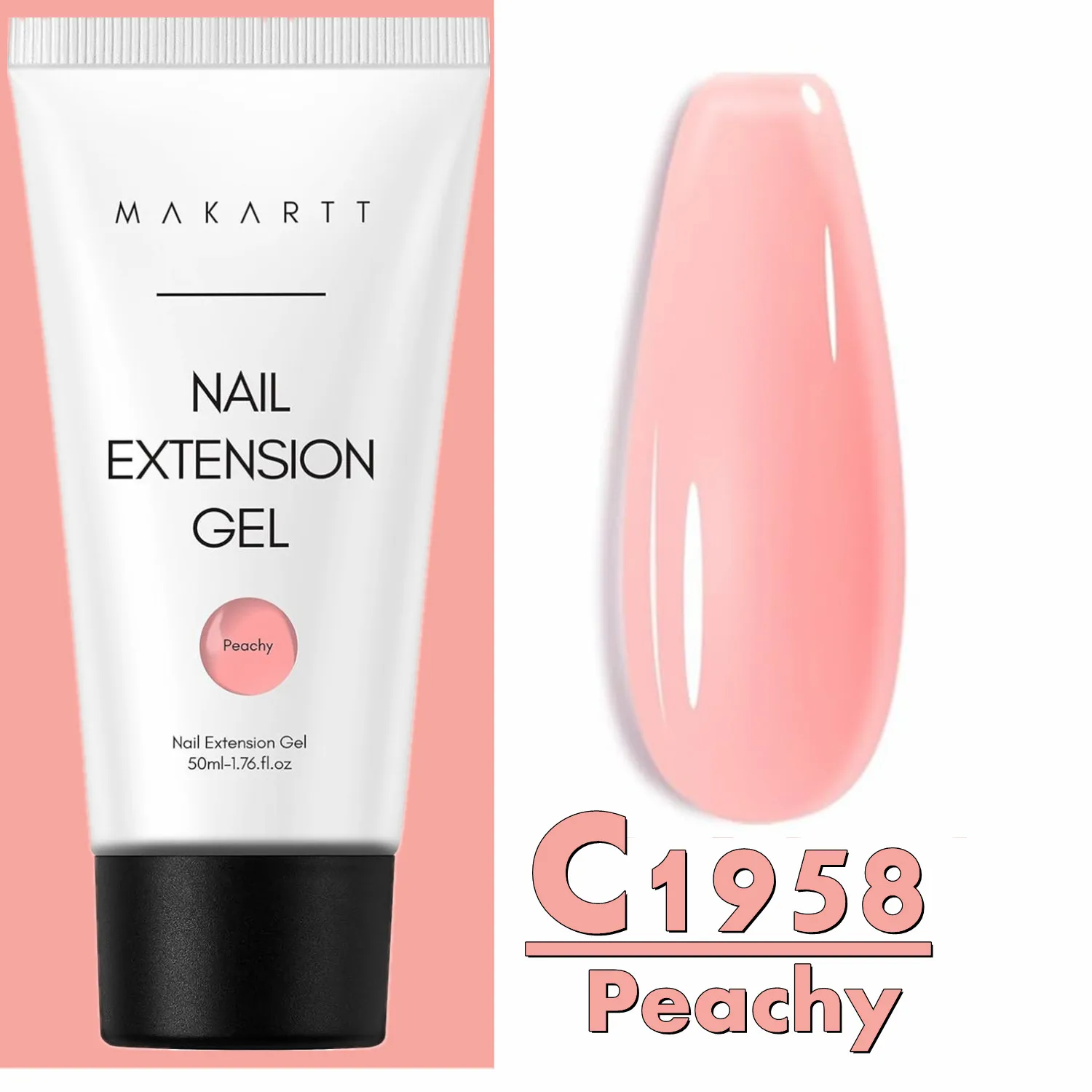 Makartt Poly Extension Gel voor Nagels, 50ML Roze Glitter Nude Transparante Harde Builder Gel Franse Manicure DIY Design Art Thuis Salon
