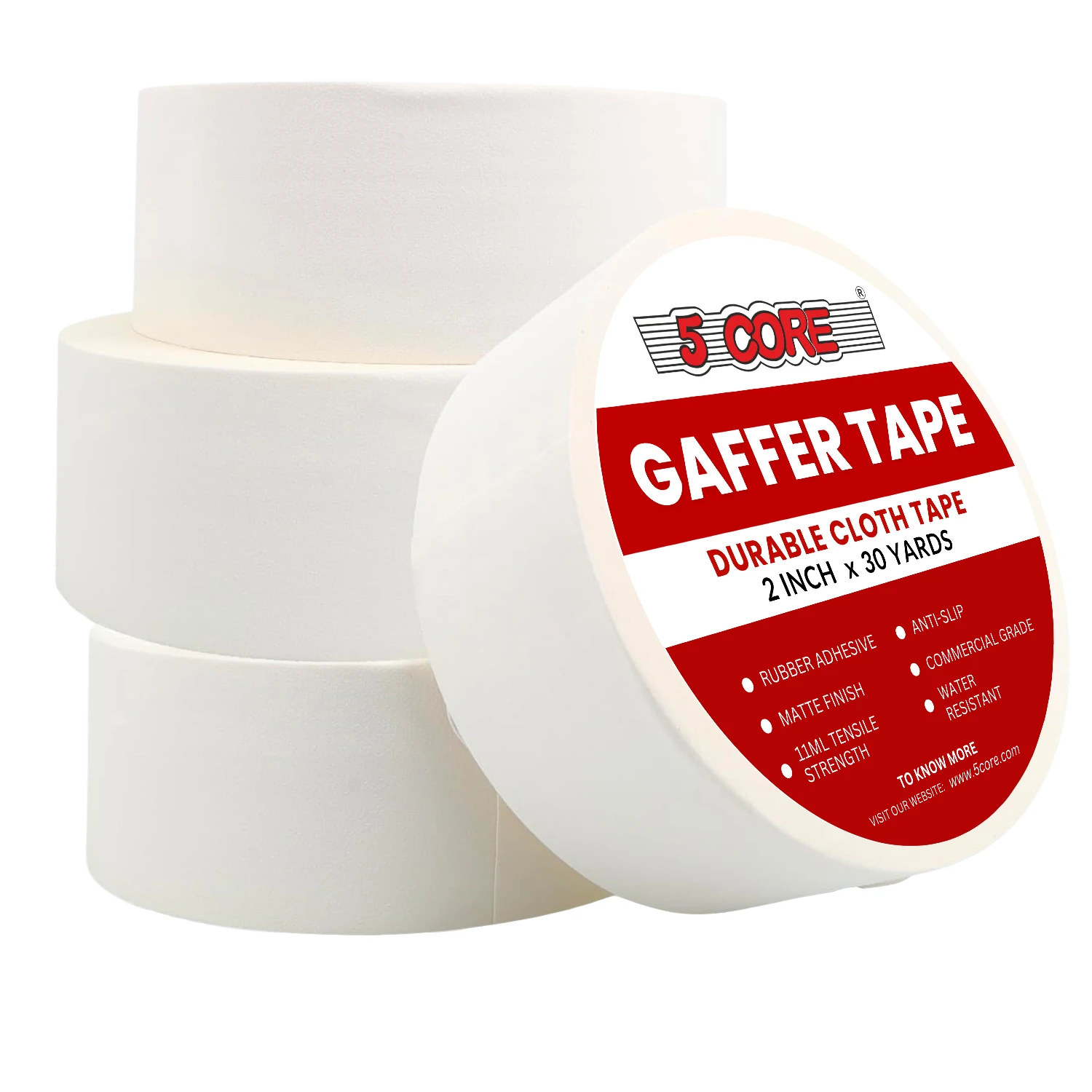 

Лента с 5 ядрами, 2 дюйма, 30 ярдов, 4 шт., профессиональная белая лента Pro Gaff, неотражающая, водостойкая