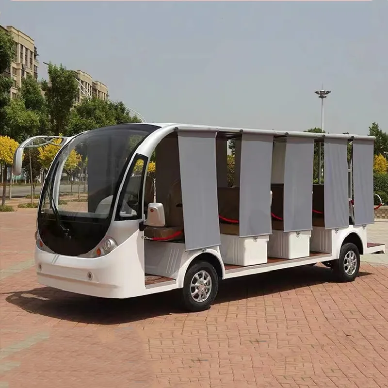 Minibus de transporte eléctrico con batería de litio, fábrica China, alta calidad, 8-14 plazas, escuela de Ciudad turístico, 72V