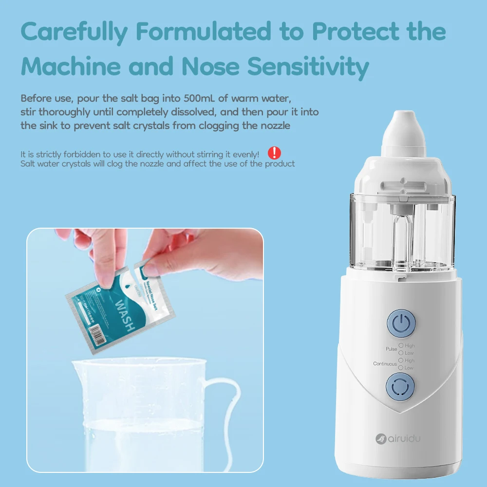 Электрический ирригатор для носа, 4 регулируемых режима, малошумный подарок, 5, носовая соль, избегайте алергического ринита, взрослых и детей Neti YT500