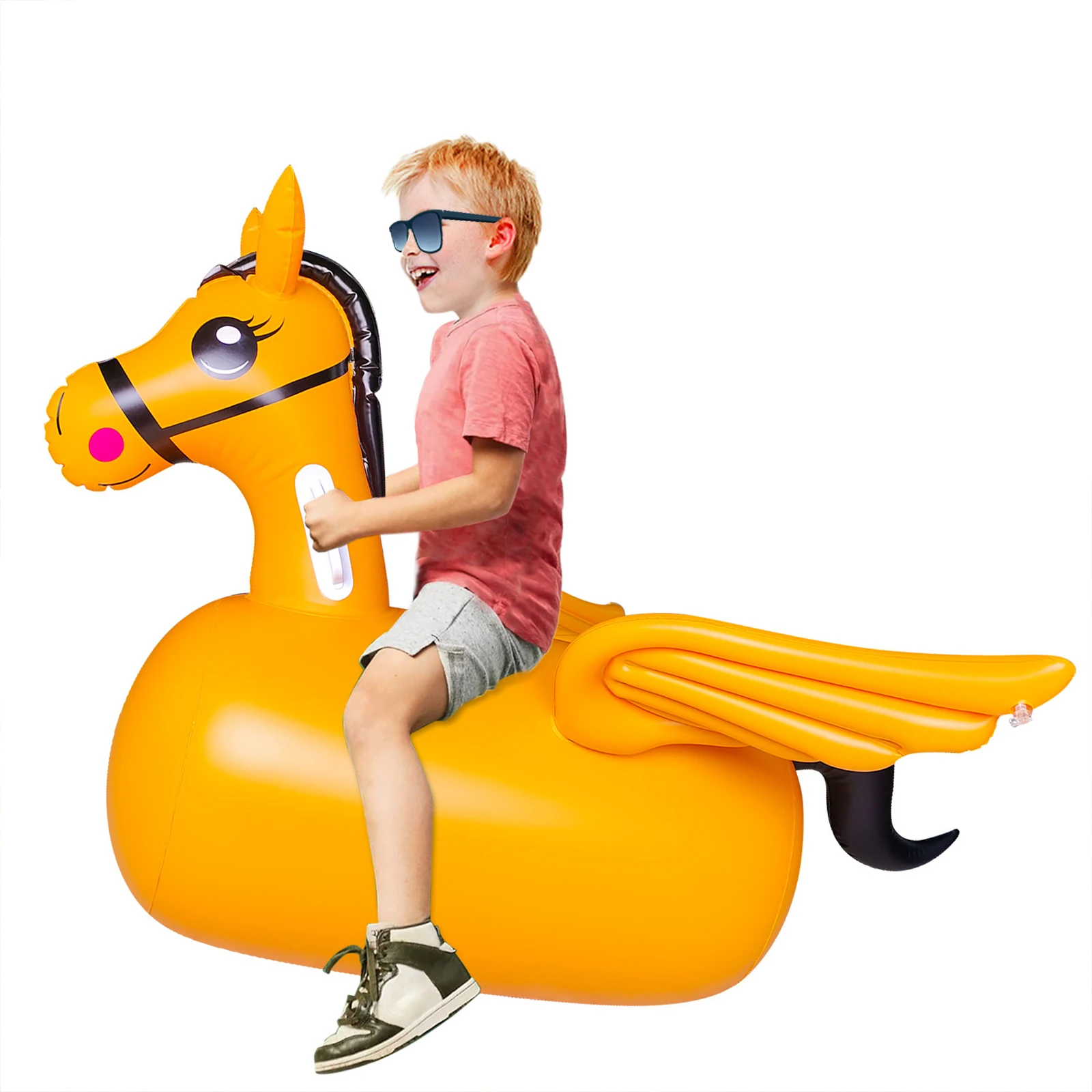 Inflatable Kid Bouncy Horse Toy Hopping Riding Game Activity Toy For Kid Bouncy Horse Toy Ride-On Jumping Animal Lawn Game