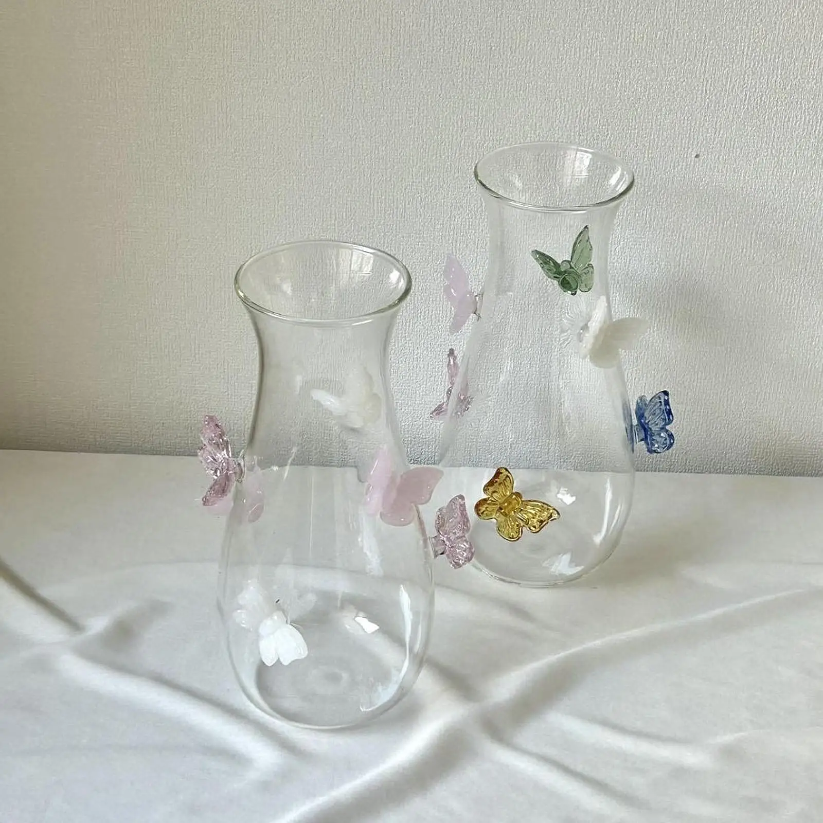 3D Butterfly Vase Jar Handcraft Home Decor Bottle Butterfly Vase Borosilicate Glass For Gift Party Living Room Tabletop Countert